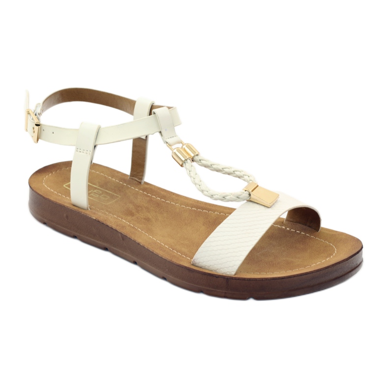 Filippo Naisten sandaalit wz 104 valkoiset keltainen valkoinen 1