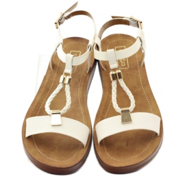 Filippo Naisten sandaalit wz 104 valkoiset keltainen valkoinen 4