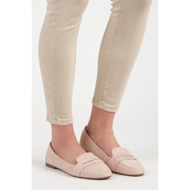 Small Swan Mokkanahkaiset kimaltelevat vaaleanpunainen 1