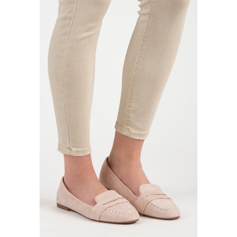 Small Swan Mokkanahkaiset kimaltelevat vaaleanpunainen 1