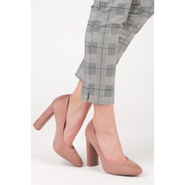 Ideal Shoes Tyylikkäät pumput pylväässä vaaleanpunainen 2