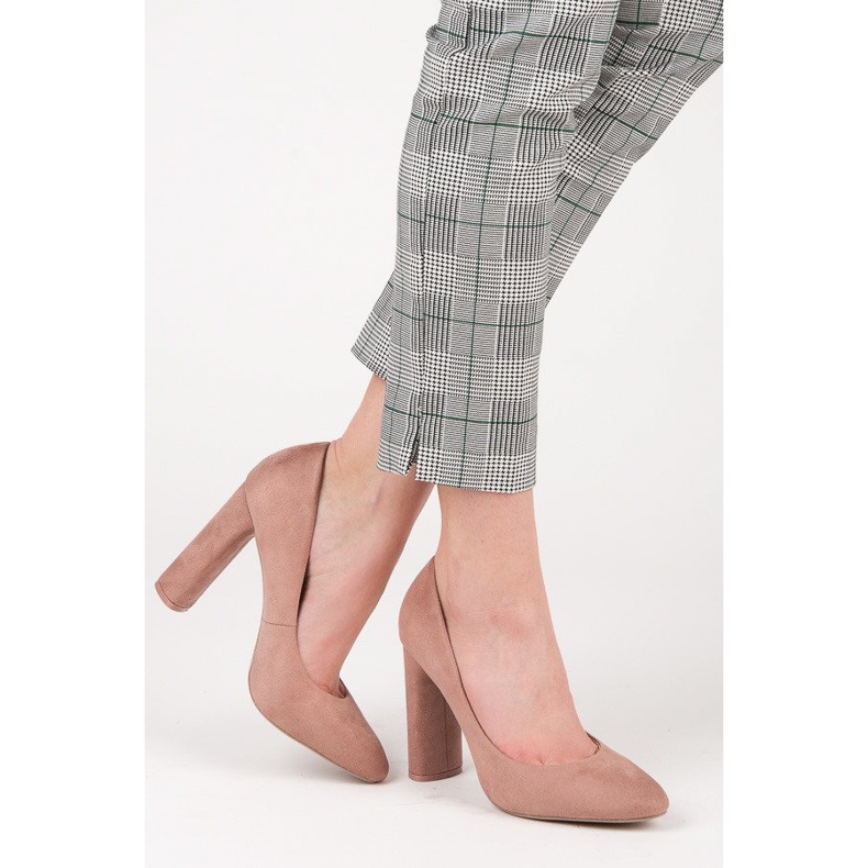 Ideal Shoes Tyylikkäät pumput pylväässä vaaleanpunainen 2