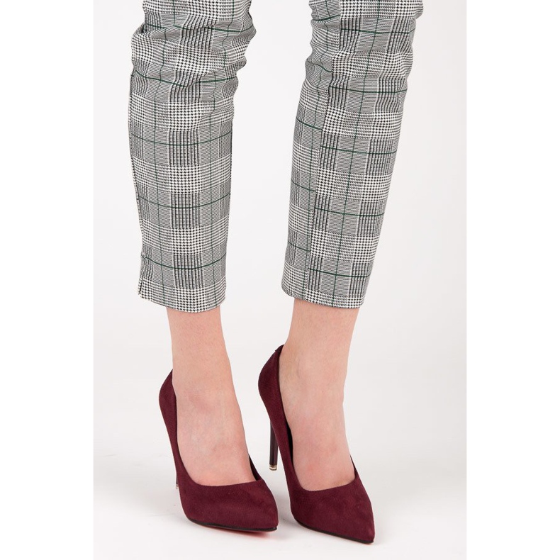 Kastanjanruskeat korkokengät punainen 1