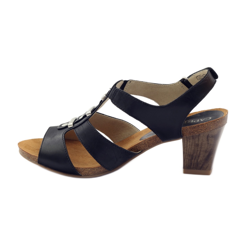 Naisten sandaalit tarranauhalla Caprice musta 2