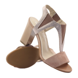 M.Daszyński Nahkasandaalit Daszyński pinkki vaaleanpunainen 3