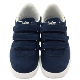 American Club Urheilullinen amerikkalainen nahkaverhoilu laivastonsininen valkoinen 4