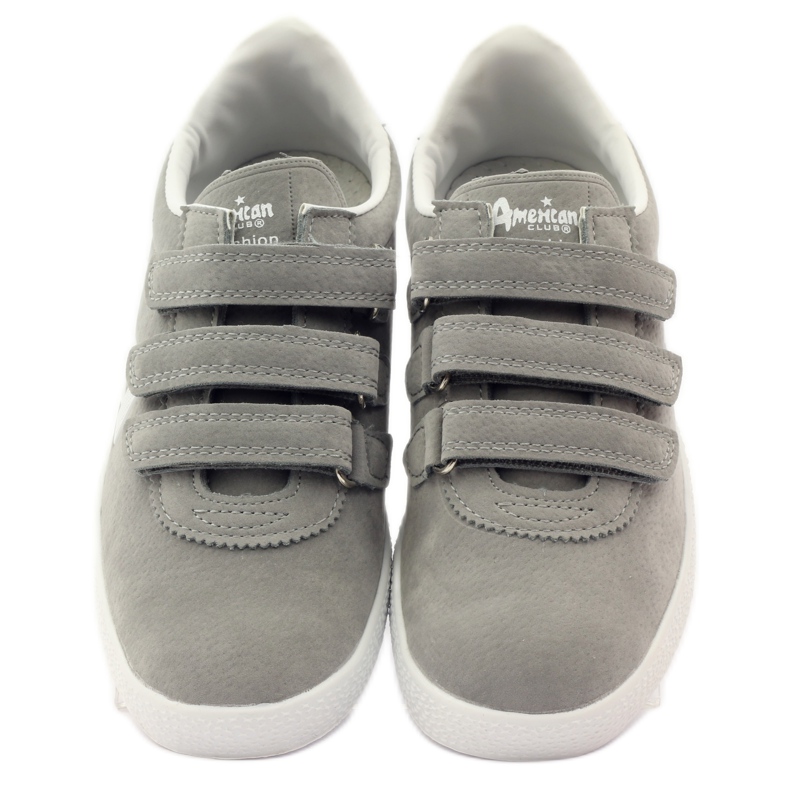 American Club Urheilullinen amerikkalainen nahkaverhoilu harmaa valkoinen 4