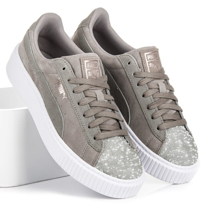 Puma Suede Platform Peblle WN`S harmaa 1