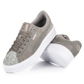 Puma Suede Platform Peblle WN`S harmaa 2
