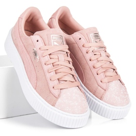 Puma Suede Platform Pebble WN`S vaaleanpunainen 1