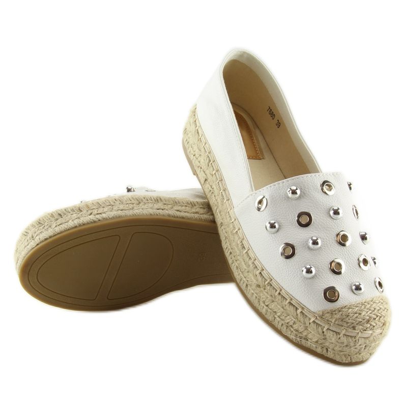 Valkoiset espadrillit valkoiset 7680 valkoiset valkoinen 2