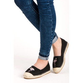 Bestelle Mustat espadrillit flamingolla 2