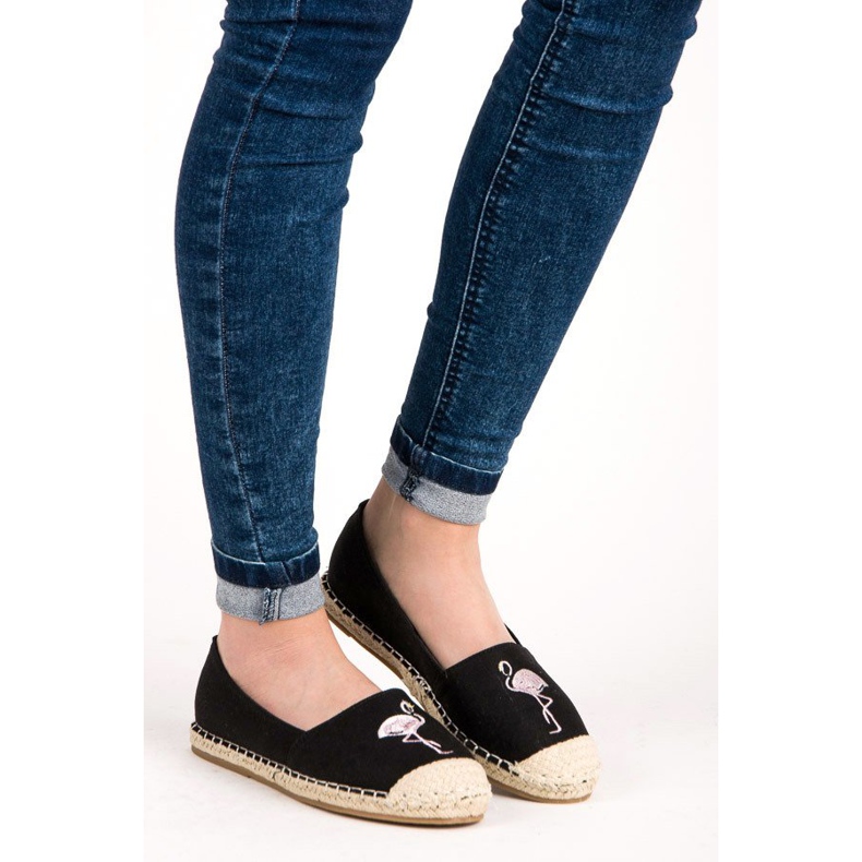 Bestelle Mustat espadrillit flamingolla 1