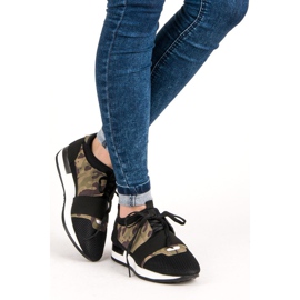 Slip-on urheilukengät musta ruskea vihreä 1