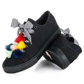 Ideal Shoes Mustat lenkkarit hapsuilla 2