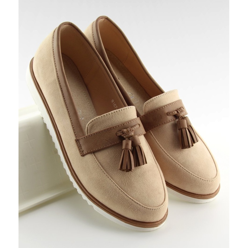 Naisten beige-loaferit 9167 Beige 1