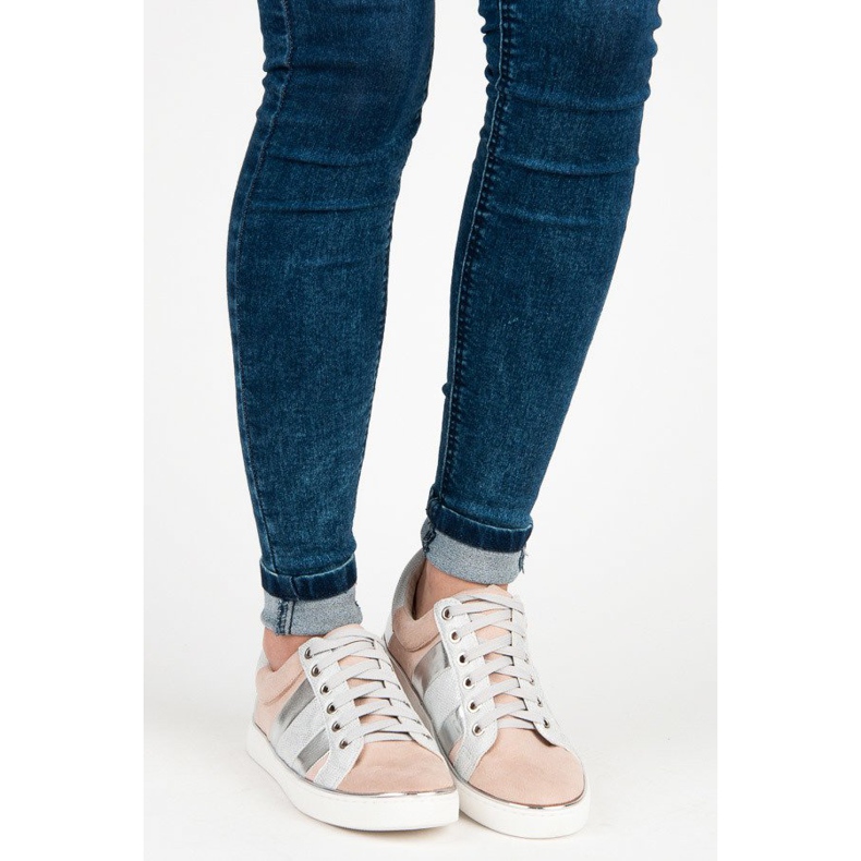 Kylie Sidotut muotilenkkarit vaaleanpunainen harmaa 1