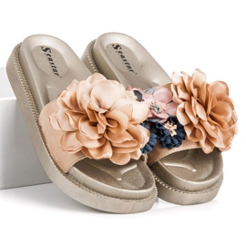 Seastar Kukat naisten tossut keltainen 1