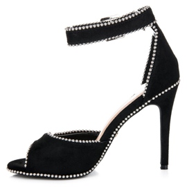 Seastar Mokkanahkasandaalit korkokengissä musta 1