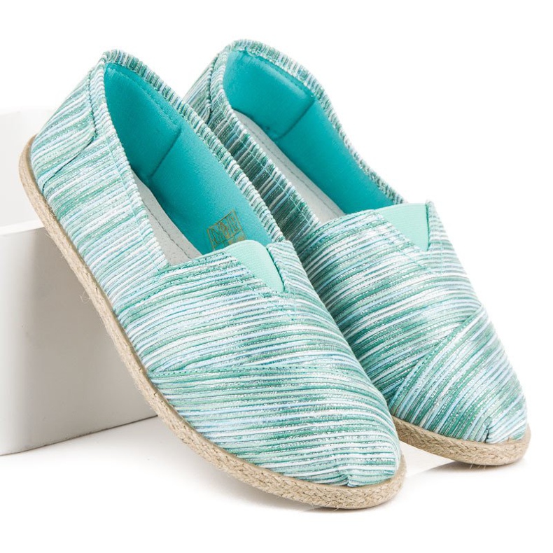 Ribbed espadrillit vihreä 2
