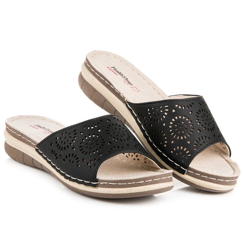 Hasby Naisten harjakattoiset tossut musta 2