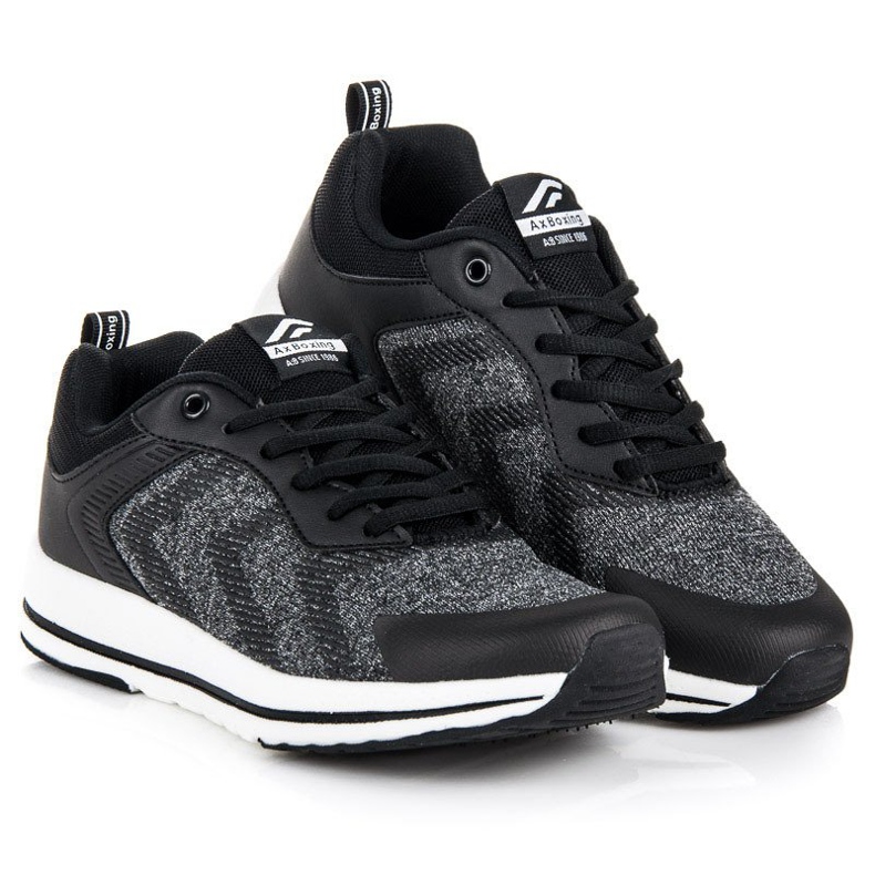 Ax Boxing Sidotut urheilukengät musta harmaa 1 Ax Boxing Sidotut urheilukengät musta harmaa 1