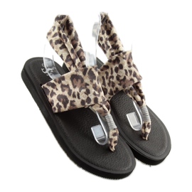 Sandaalit, puuvillaleopardi DD82P Leopard ruskea 1