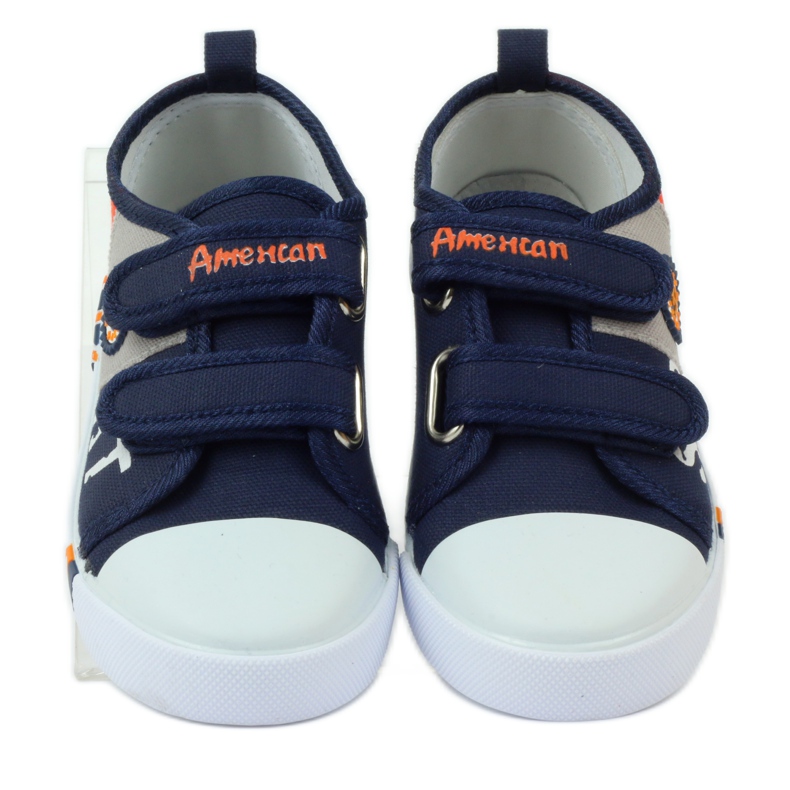 American Club Amerikkalaiset lenkkarit lenkkarit nahkapohjallinen tummansininen harmaa oranssi 4