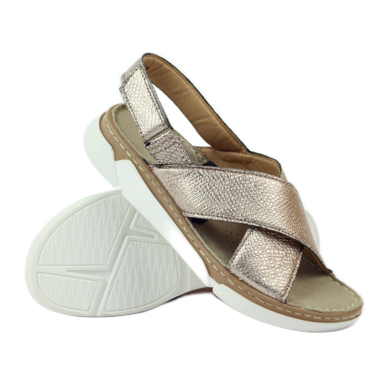 Filippo Mukavat kultaiset velcro-sandaalit kultainen 3