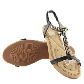 Mustat sandaalit kuutiozirkonioilla AS10875 Musta 1