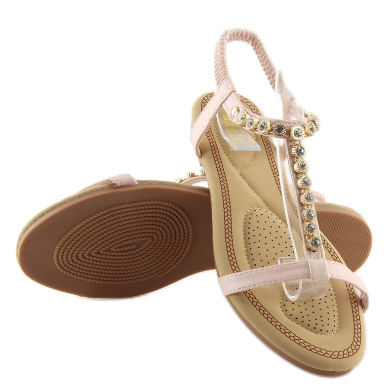 Sandaalit vaaleanpunaisella zirkonialla AS10875 Pinkki vaaleanpunainen 1