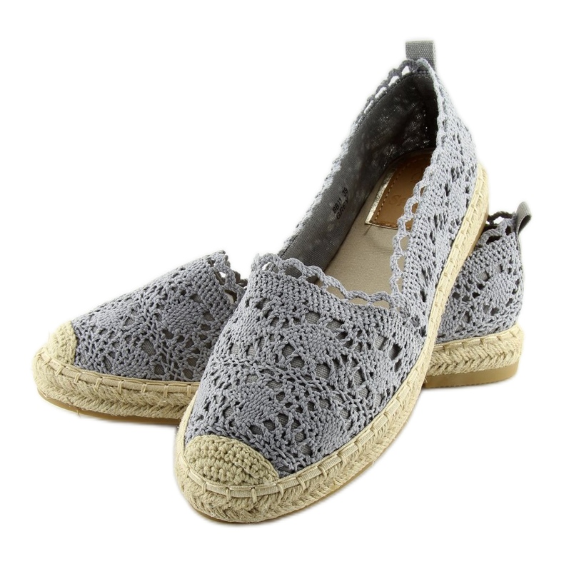 Harmaa pitsi espadrillit BB11 harmaa 1 Harmaa pitsi espadrillit BB11 harmaa 1