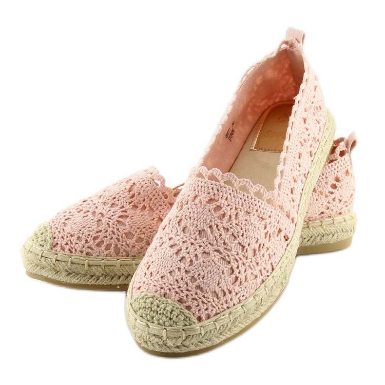 Vaaleanpunaiset pitsiset espadrillit BB11 Pink vaaleanpunainen 2