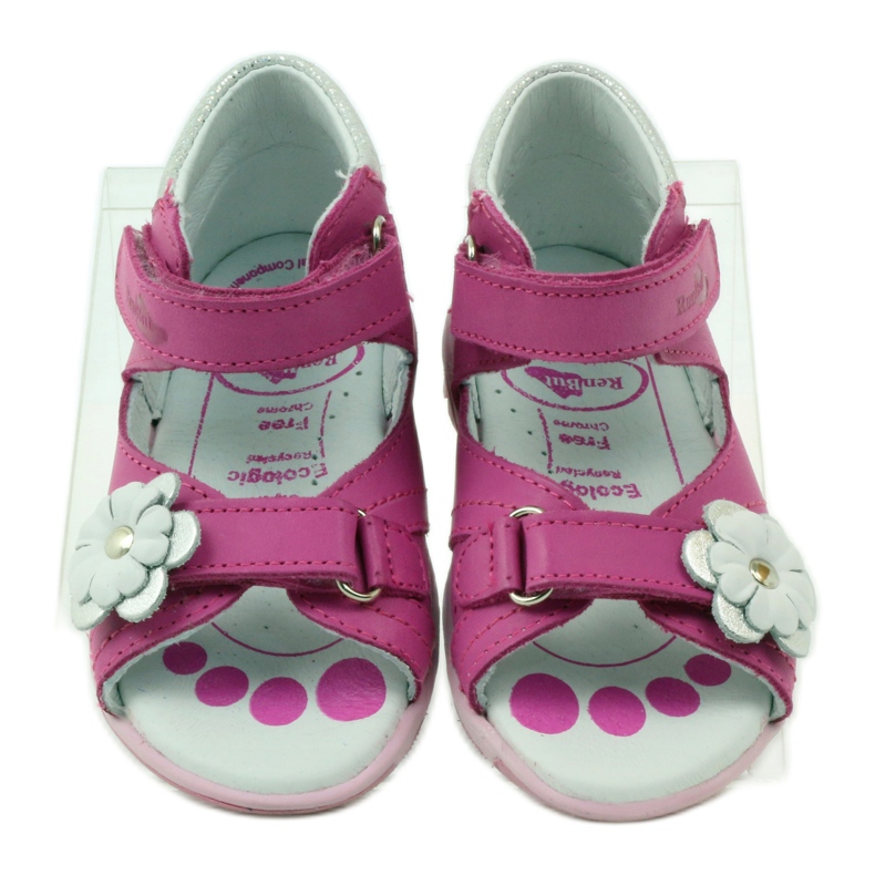 Ren But Nahkatyttöjen nahkaiset sandaalit kukka 097 vaaleanpunainen 4