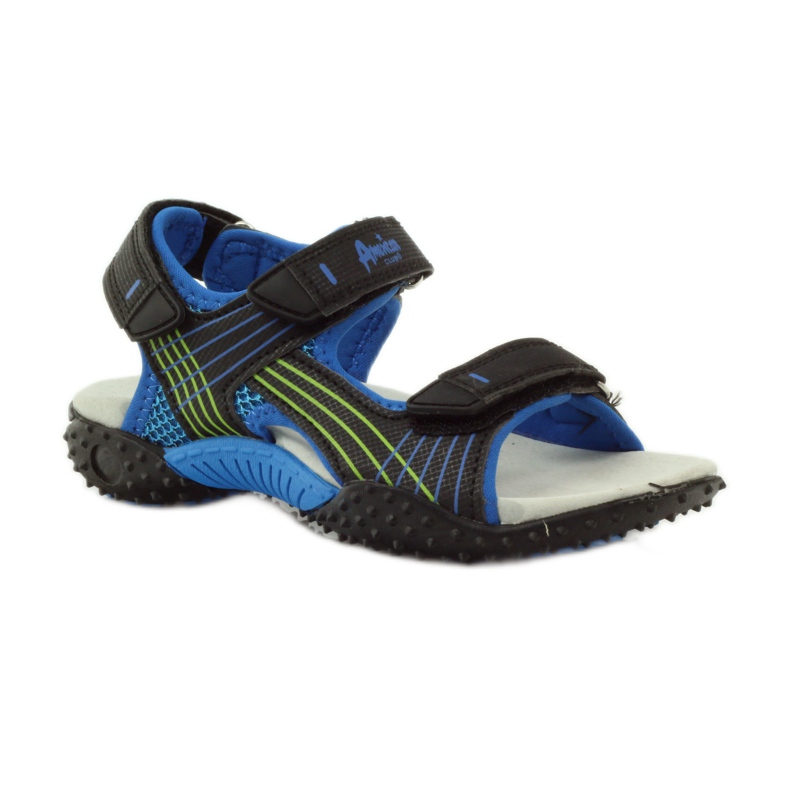 American Club Sandaalit, joissa amerikkalainen 5261-nahkaosa musta sininen vihreä 1