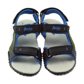 American Club Sandaalit, joissa amerikkalainen 5261-nahkaosa musta sininen vihreä 4