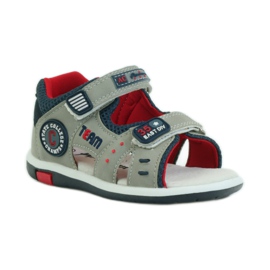 American Club Sandaalit, joissa amerikkalainen 87297-nahkaosa laivastonsininen harmaa 1