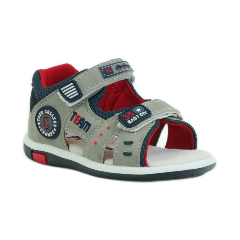 American Club Sandaalit, joissa amerikkalainen 87297-nahkaosa laivastonsininen harmaa 1