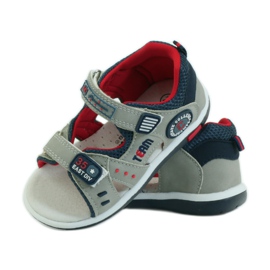 American Club Sandaalit, joissa amerikkalainen 87297-nahkaosa laivastonsininen harmaa 3