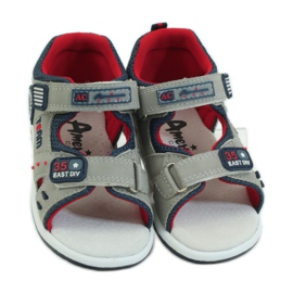 American Club Sandaalit, joissa amerikkalainen 87297-nahkaosa laivastonsininen harmaa 4