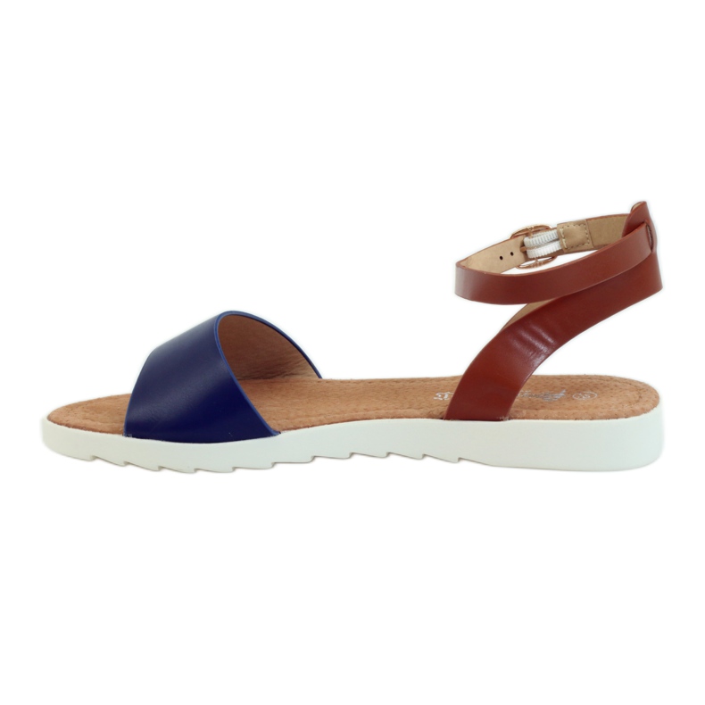 American Club Amerikkalaiset 170621 nahkapohjalliset sandaalit ruskea laivastonsininen 2