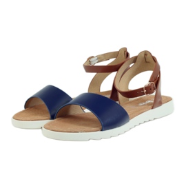 American Club Amerikkalaiset 170621 nahkapohjalliset sandaalit ruskea laivastonsininen 3