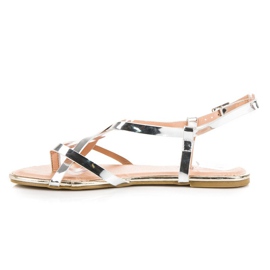 Evento Hopeanväriset litteät sandaalit harmaa 2