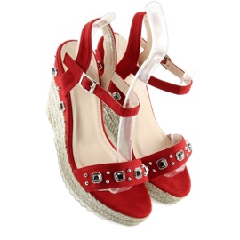 Punaiset espadrillit kiilalla punainen TS-2730 Red 2