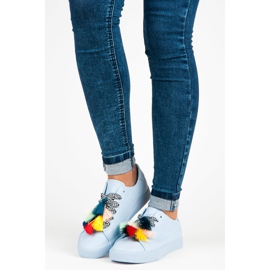 Ideal Shoes Siniset lenkkarit hapsuilla sininen 1