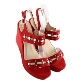 Punaiset kiila sandaalit 1606 punainen 5