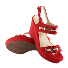 Punaiset kiila sandaalit 1606 punainen 7
