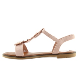Naisten vaaleanpunaiset mokkanahkasandaalit WL-001 vaaleanpunainen 1