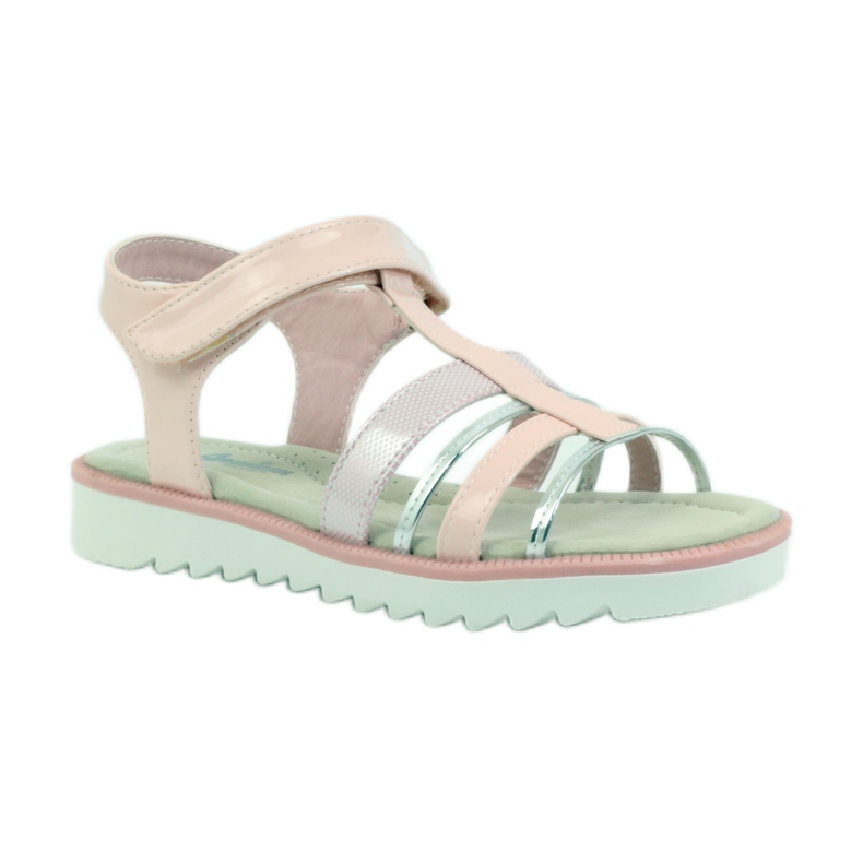 American Club Sandaalit, joissa amerikkalainen 16903-nahkaosa vaaleanpunainen harmaa 1