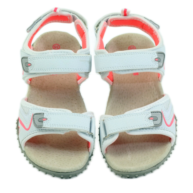 American Club Sandaalit, joissa amerikkalainen 1707-nahkaosa oranssi valkoinen 4